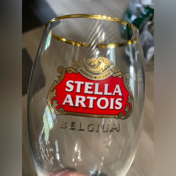 GOLD RIMMED Stella Artois Chalice Beer Glass - Picture 6 of 9